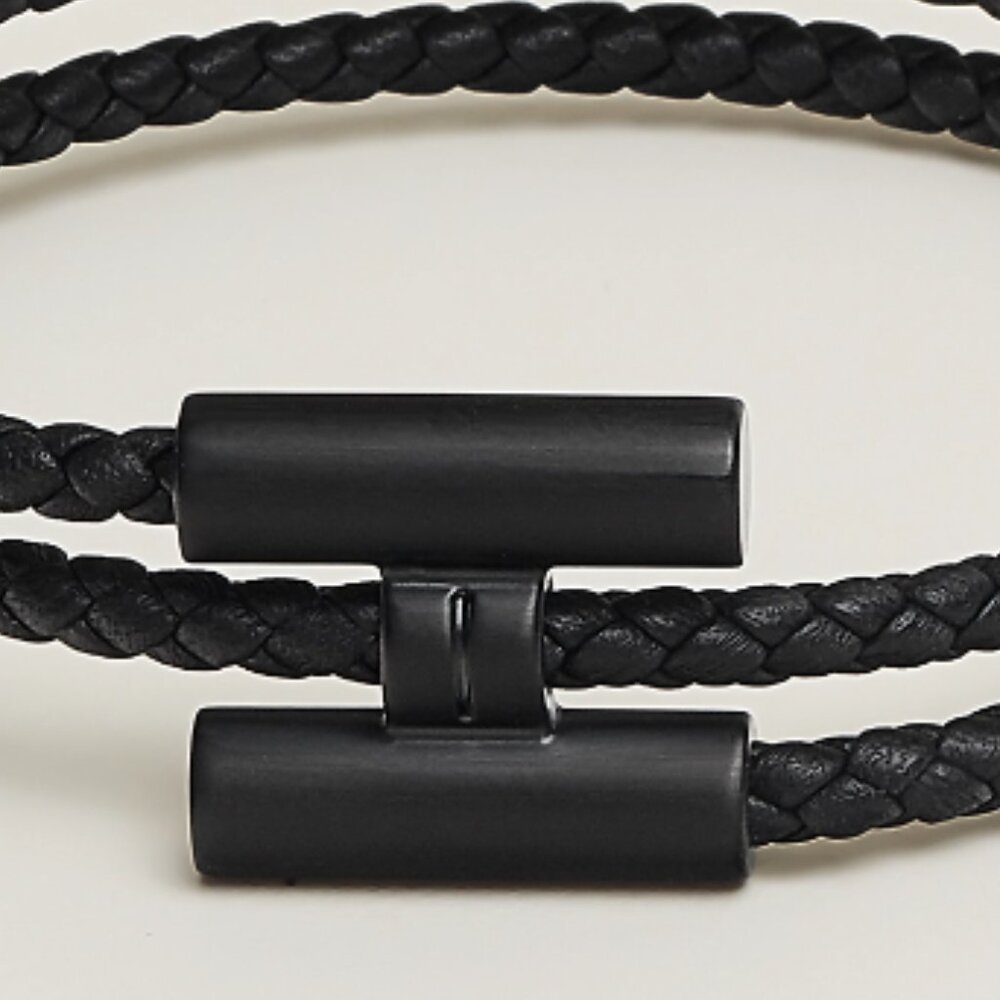 Men’s Hermes Tournis Tresse bracelet - Noir Color